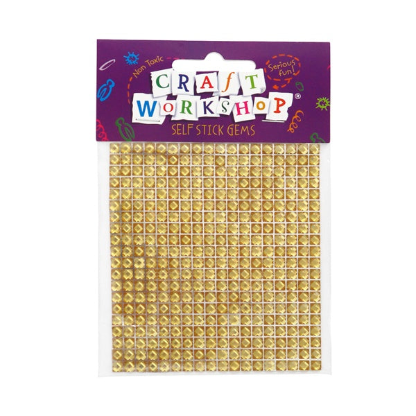 Craft Self Stick Gem Sheet Gold 72x80mm image 0