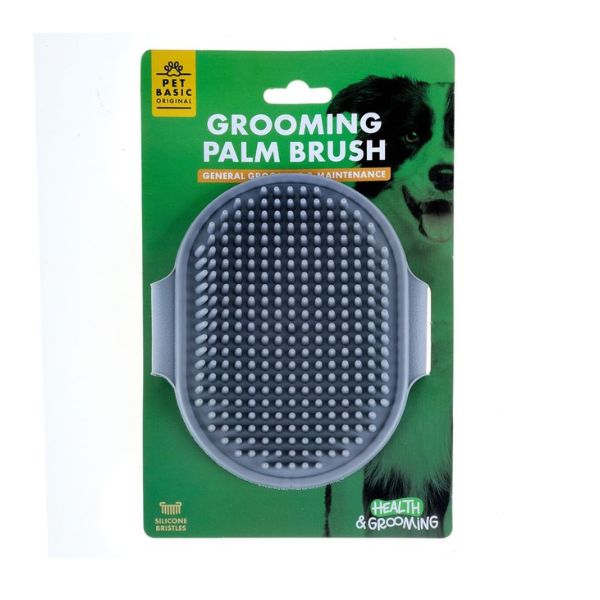 Dog Grooming Palm Brush Grey image 0