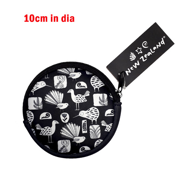 Coin Purse NZ B&W Neoprene 10cm image 0