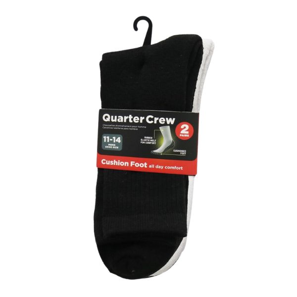 QUARTER CREW MENS SOCK 2PR 11-14 image 0