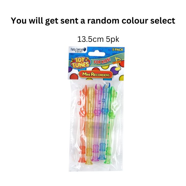 Musical Recorders (Mini) 13.5cm 5pk Plastic image 0