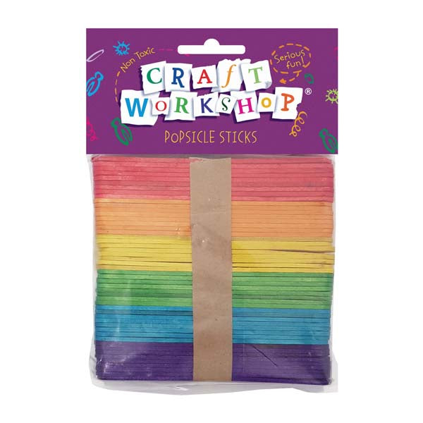 Craft Pop Sticks Col 100pc 115x10mm image 0