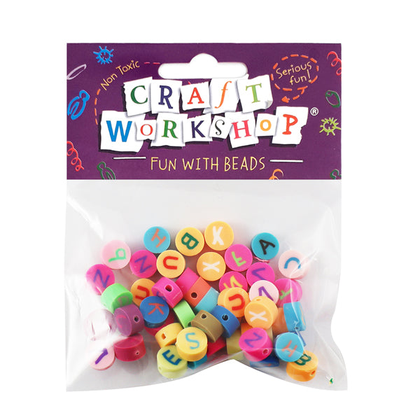 Craft Beads Alphabet Round Clay 50pcs image 0