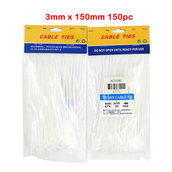Cable Ties 3mm x 150mm 150pc - White image 0