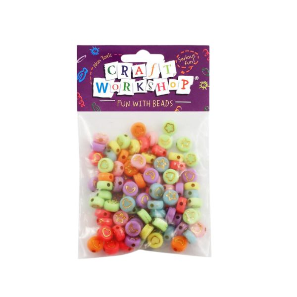 Craft Beads w/Gold Asst Print 25g image 0