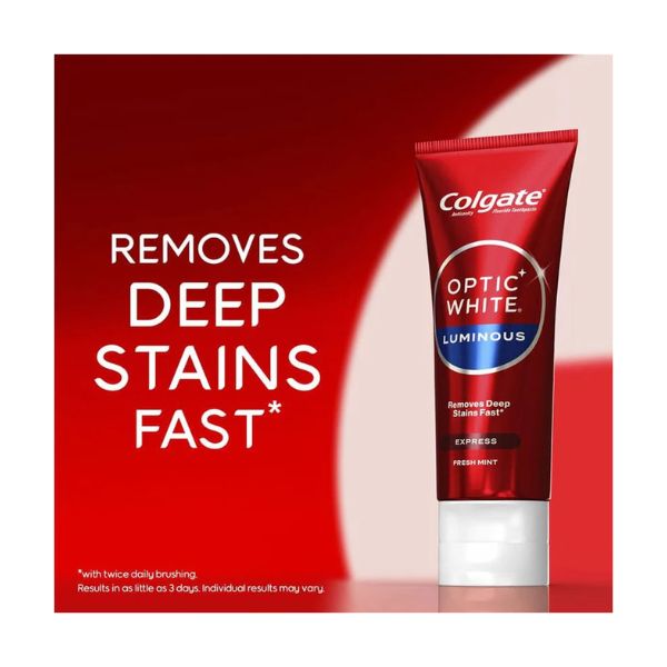 COLGATE 85g TOOTHPASTE OPTIC WHITE LUMINOUS EXPRESS FRESH MINT image 1