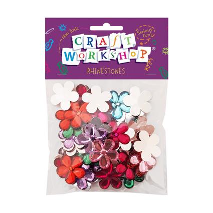 Craft Rhinestones Flower 5col 50pc image 0