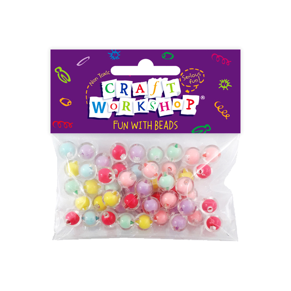 Craft Beads Pastel Acrylic 1cm 50pc image 0