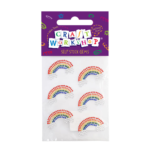 Craft Self Stick Rainbow Gems 6pc image 0