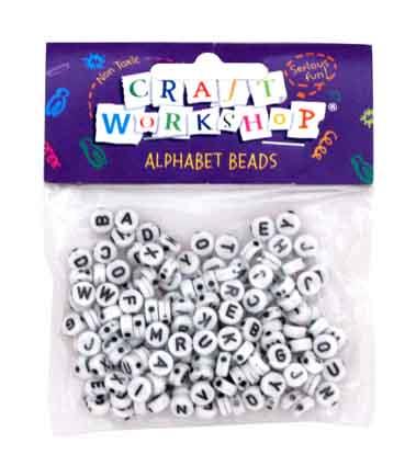 Craft Beads Alphabet White image 0