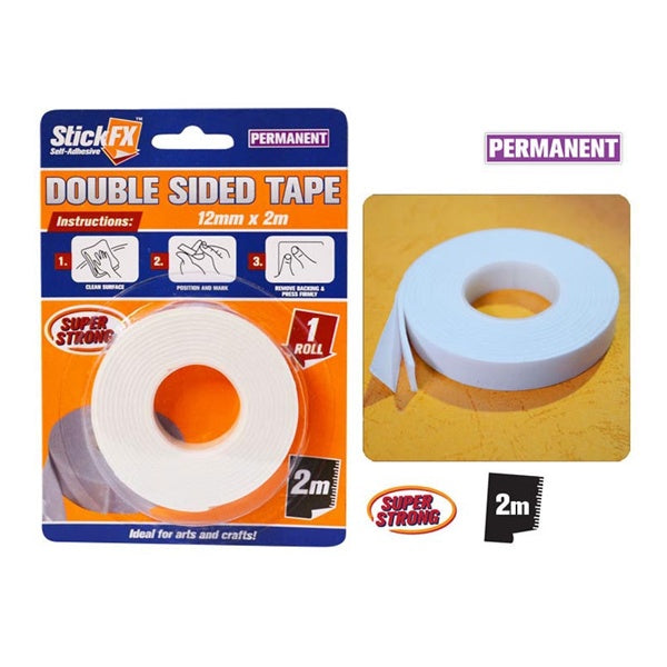 1roll Double Sided Tape-12mmx2M-Foam image 0