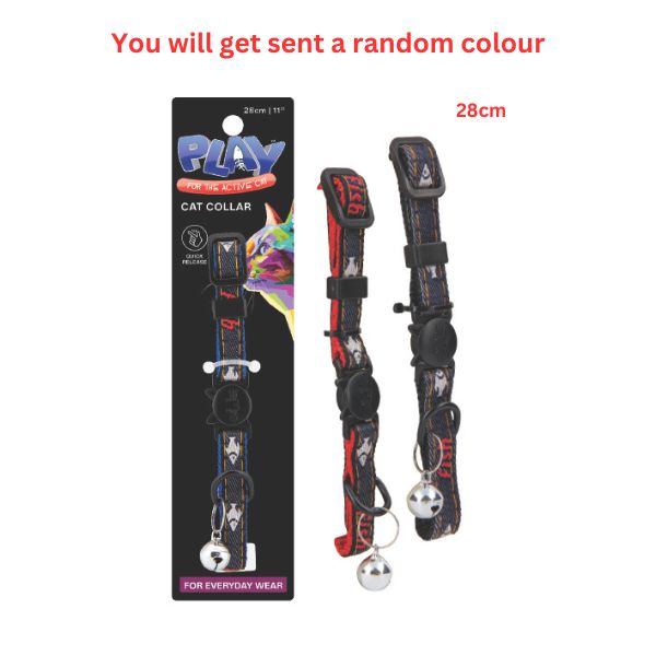 Cat Collar W/ Fish Print 28cm image 0