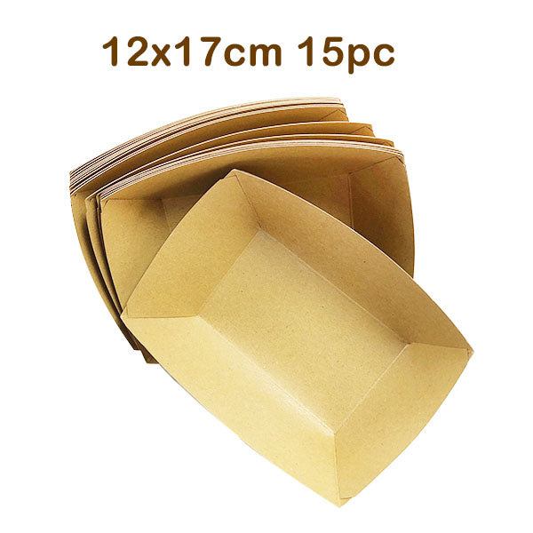 Kraft Trays 12x17cm 15pc image 1