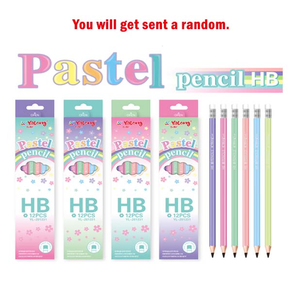 HB Pencils with erasers 12pc Pastel image 0