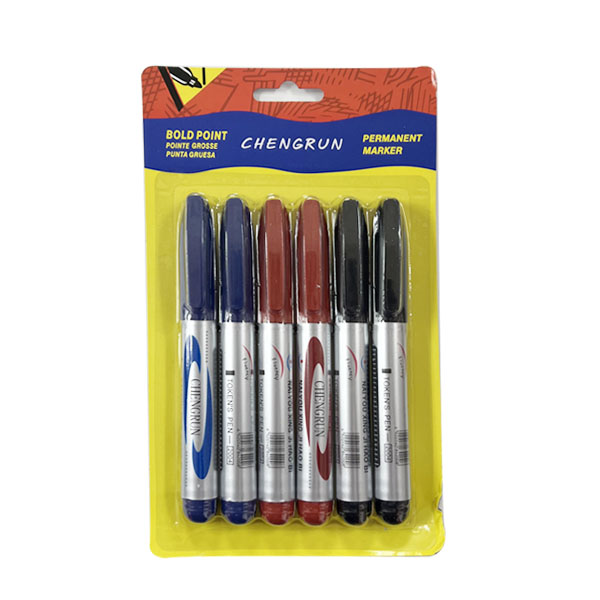 6PC Permanent Markers - Mix image 0