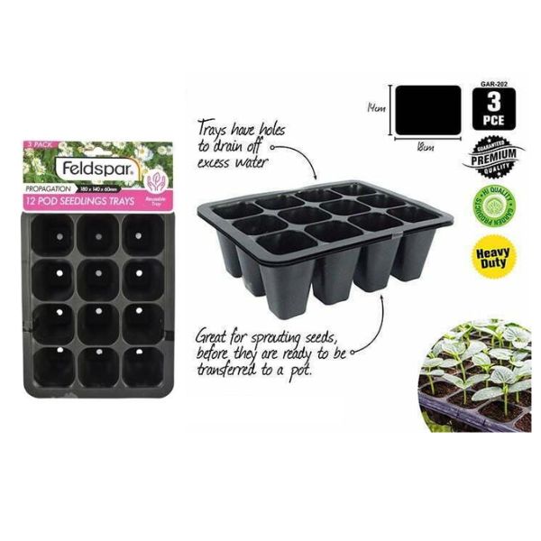 3pc12 Pod Seedling Pots 18x14x6cm image 0