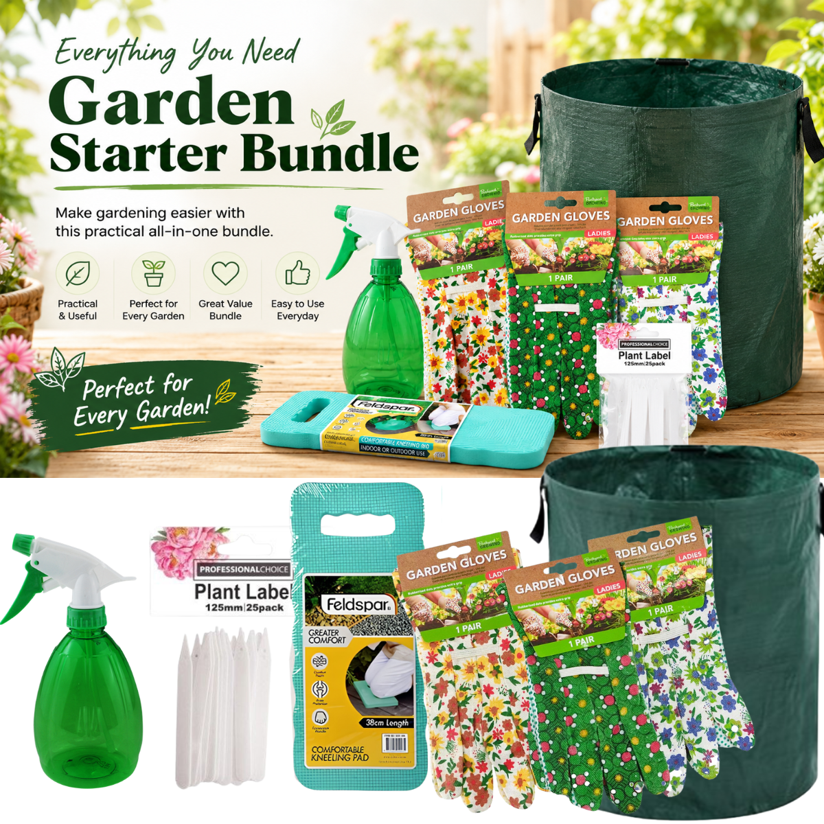 Garden Starter Bundle – 7 Piece Gardening Essentials Set