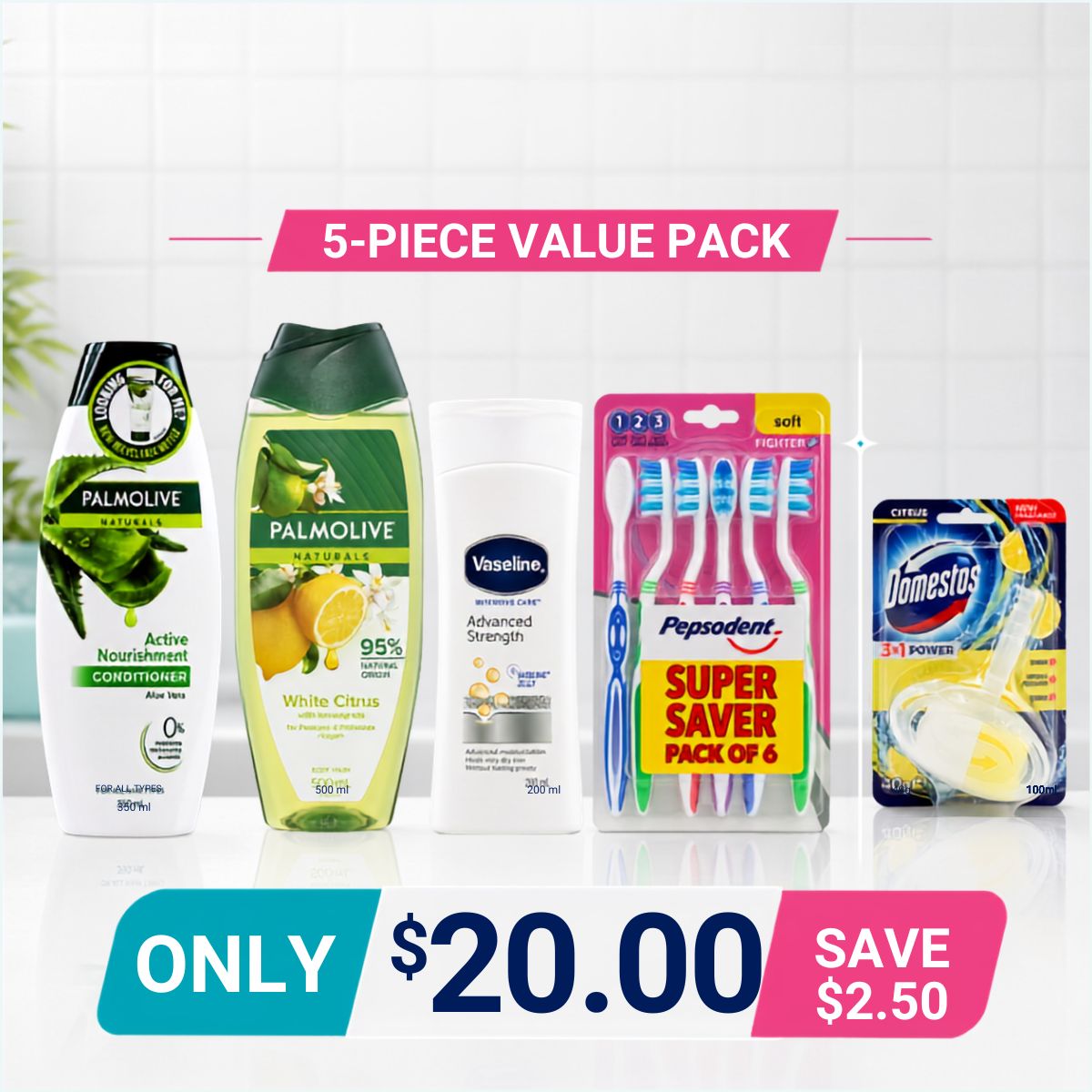 Everyday Bathroom Essentials Pack – 5-Piece Value Set