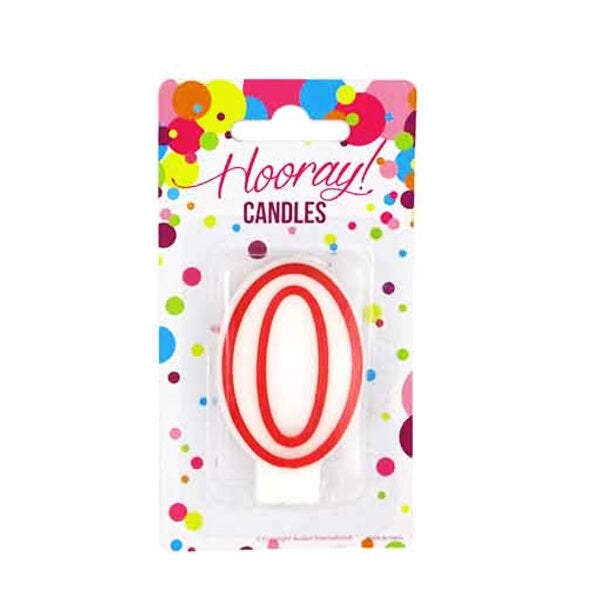 Candle Number 0 Red/White 7.5cm BC image 0