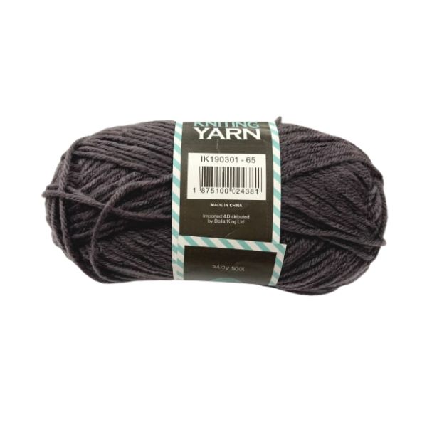 80G Acrylic Yarn(4-ply) – Solid Colour(Vampire Grey) image 0