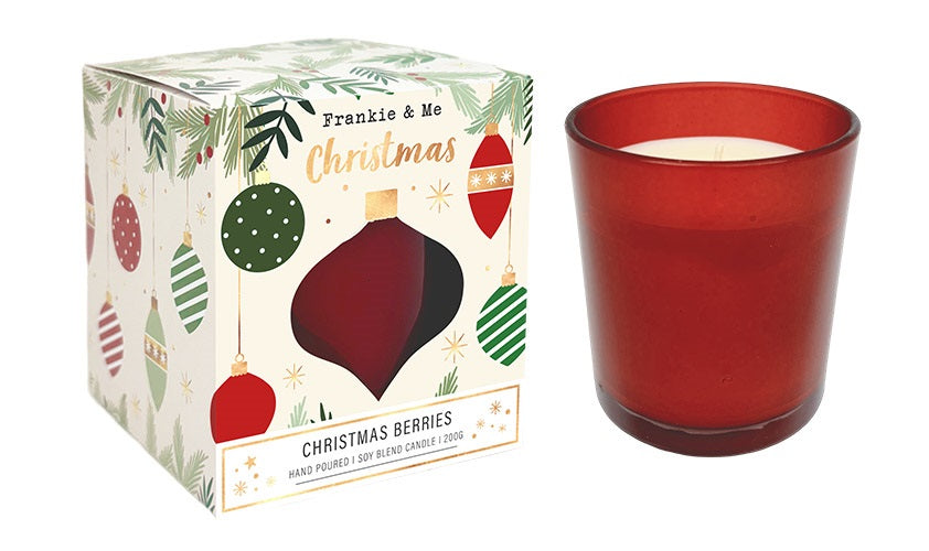CANDLE XMAS 200G BAUBLE