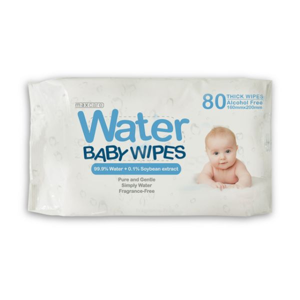 Maxcare Water Baby Wipes 80s image 0
