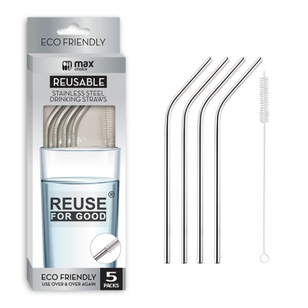 Max Brand Stainless Steel Reusable Straws 5's image 0