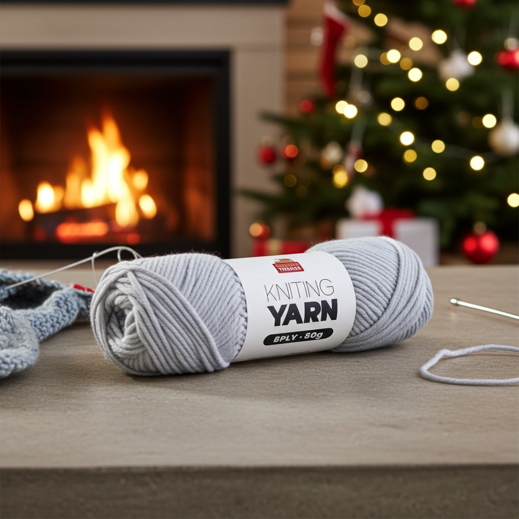 8PLY KNITTING YARN - 80G(LIGHT GREY)