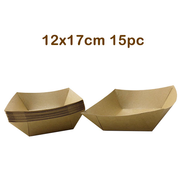 Kraft Trays 12x17cm 15pc image 0