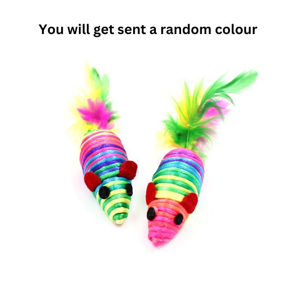 Cat Toys - 2 Colourful Mice image 0