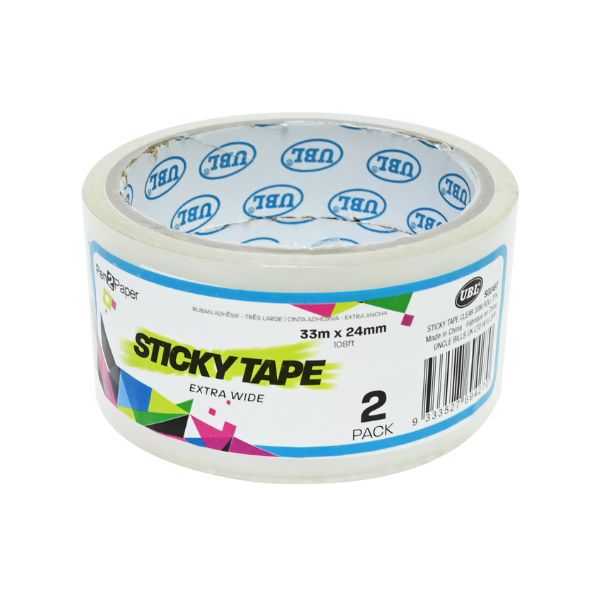 Sticky Tape Clear 33m Roll 2pk image 0