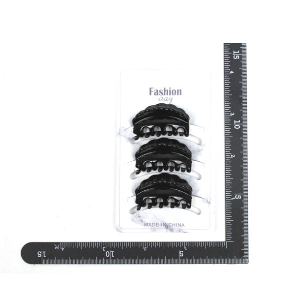 Hair Clip Medium 3PC - Type B Black image 0