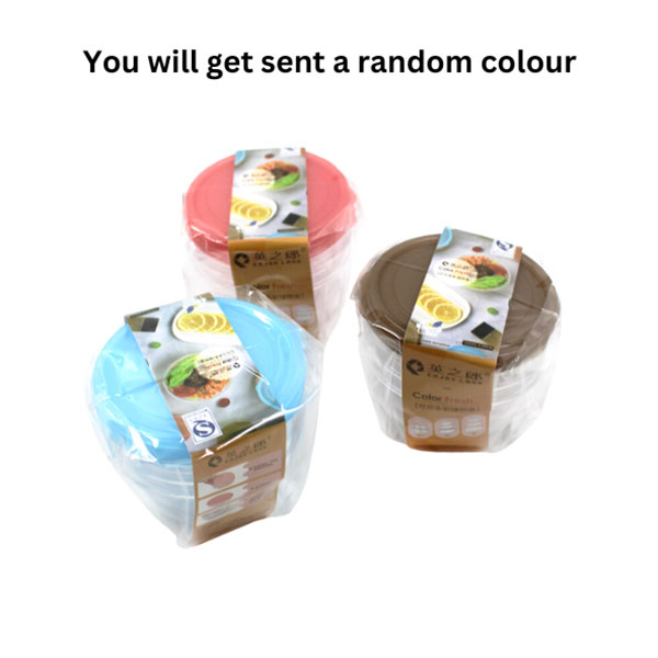 Plastic Conatiner w Lid 3pc Circular image 0