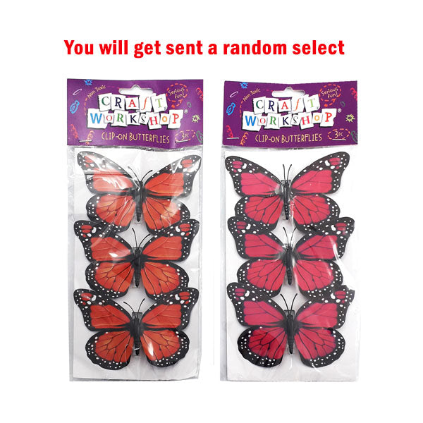Craft Butterfly w/Clip 12cm3pc 2ast image 0