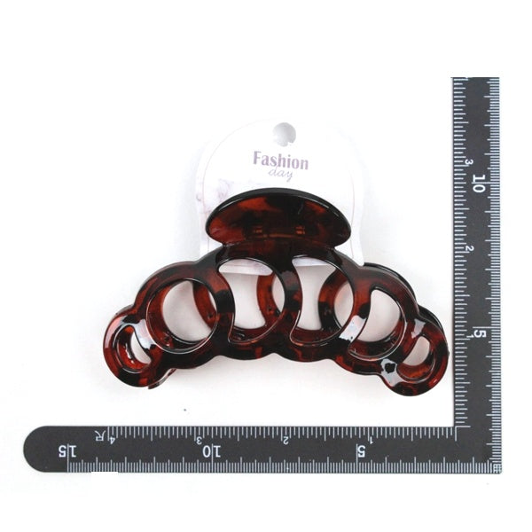 Hair Clip X Large 1PC - Brown Circles image 0