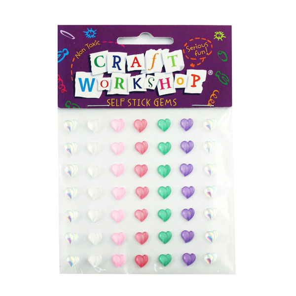 Craft Self Stick Gems Hearts 10cm image 0