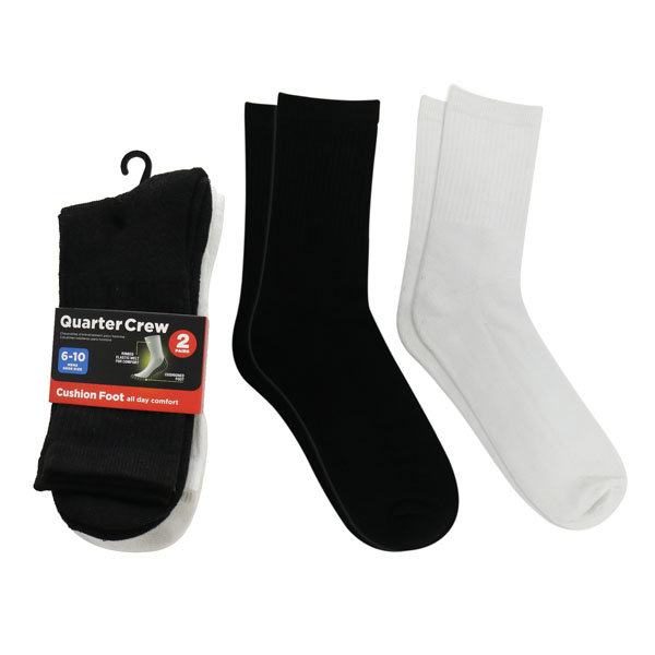 QUARTER CREW MENS SOCK 2PR 6-10 image 0