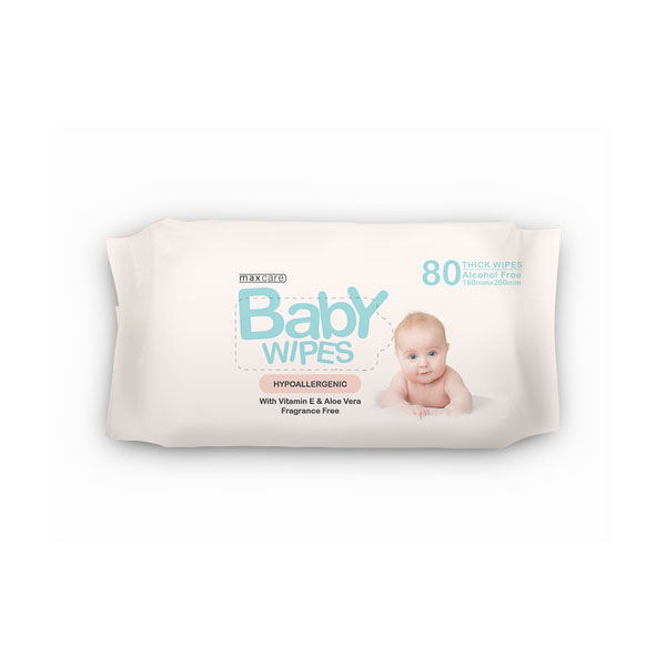Baby Wipes 80's Thick Pack with VE & Aloe Vera image 0