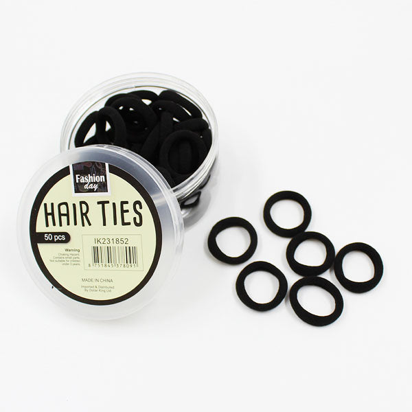 Hair Bands in a TUB 50pc 2.5cm - Black image 0