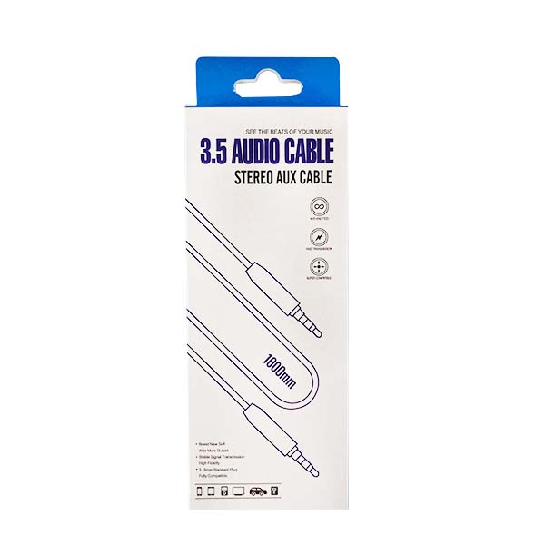 Aux Cable 0.8m – 3.5mm Audio Jack to Jack Stereo Cable image 0