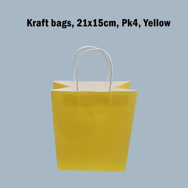 Kraft bags 21x15cm Pk4 Yellow image 0