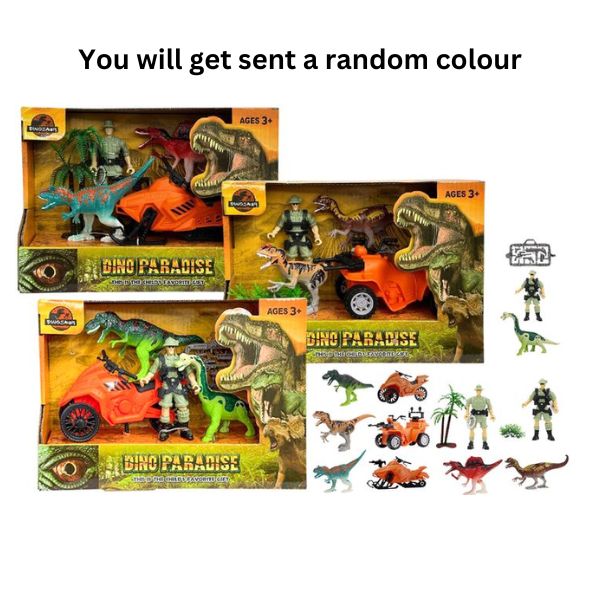 5pce Dino Hunter w/ Jungle Bike Playset image 0