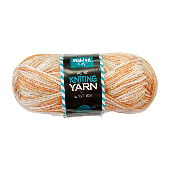 80G Yarn - Mix Colour(Vanilla +Tiger Orange + white) image 0