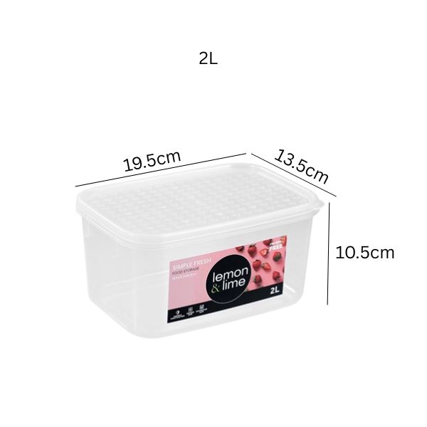 SIMPLE FRESH FOOD CONTAINER 2L 19.5X13.5X10.5CM image 0