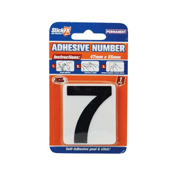 1pce Adhesive Number 7-Black/White image 0