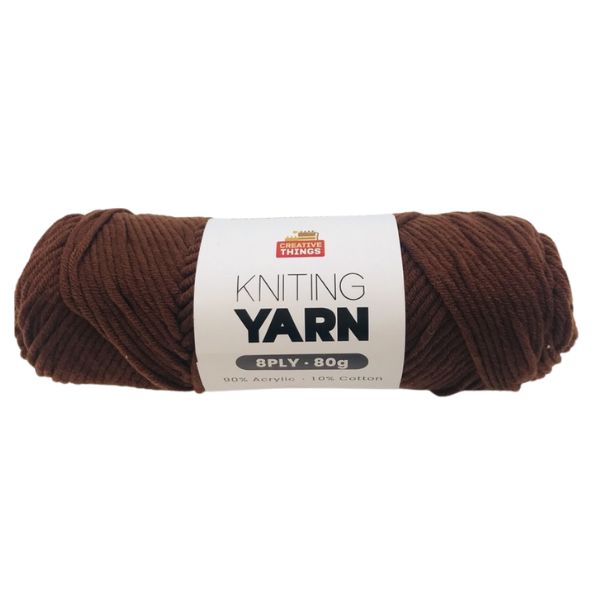 8PLY KNITTING YARN - 80G(BROWN) image 0