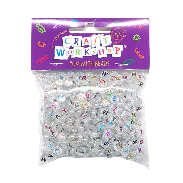 Craft Beads Alphabet Round Trans 30g image 0