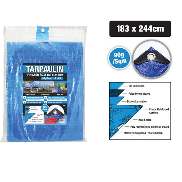 1pce Tarp-6x8FT/183x244cm-90G(sqm) image 0