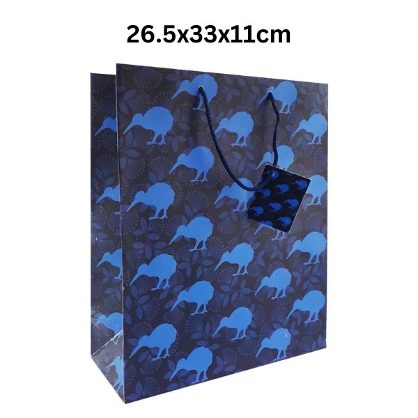 Gift Bag L NZ Kiwis Blue 26.5x33x11cm image 0