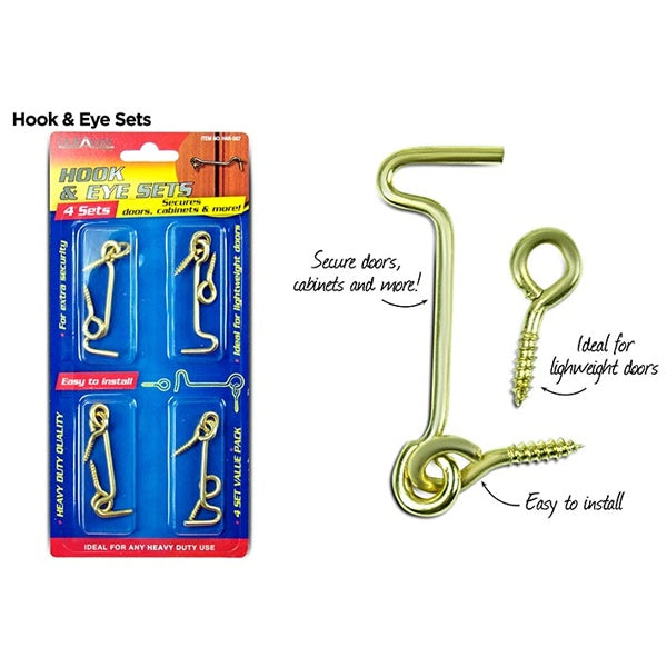 4pk Hook & Eye Set 8cm image 0